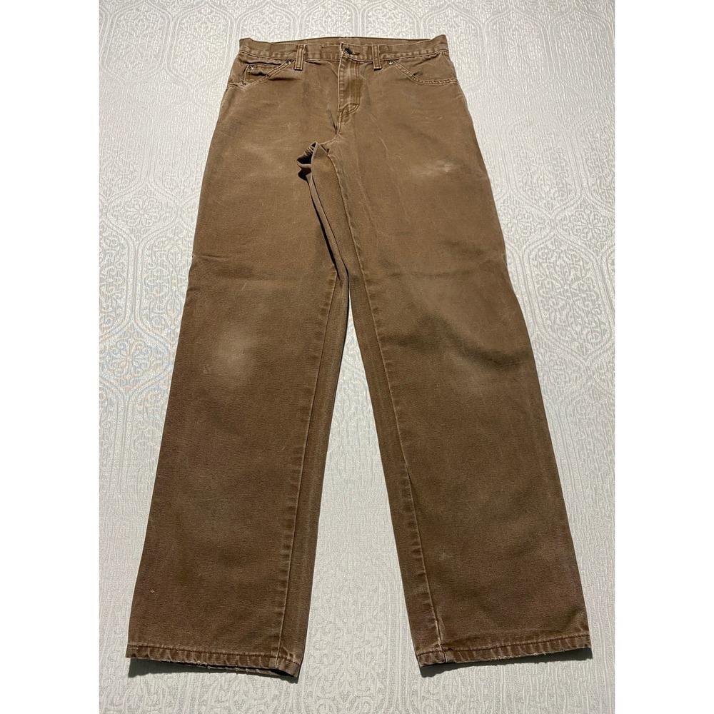 Dickies DU336RTB Brown Cotton Duck Relaxed Fit Carpenter Pants Mens 30x32 - Picture 4 of 10